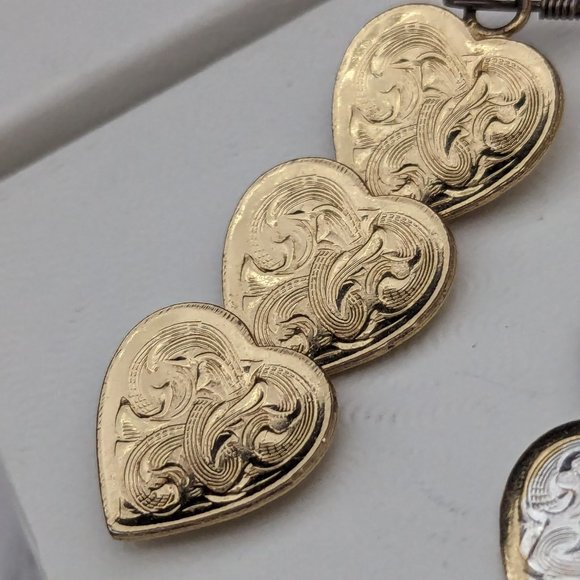 Vintage Lot Earrings Jewelry 3 Pairs Earrings Silver Tone Impressionist - Picture 8 of 13